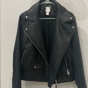 H&M Black Leather Moto Jacket